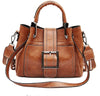 Image of Double Leather Bucket Bag Handbag