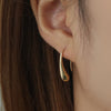 Image of Geometric Metal Glossy Surface Ear Hook