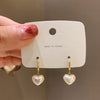 Image of Peach Heart Pearl Earrings Women's Earrings High-grade Special-interest Design Love