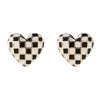 Image of Women's Fashion Personalized Heart-shaped Checkered Earrings