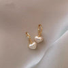 Image of Peach Heart Pearl Earrings Women's Earrings High-grade Special-interest Design Love