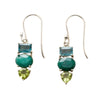 Image of Geometry Pattern Vintage Emerald Rhinestone Pendant Earrings