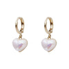 Image of Peach Heart Pearl Earrings Women's Earrings High-grade Special-interest Design Love