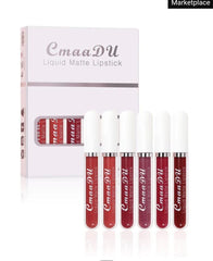 Matte Lip Gloss Set, 6Pcs Long-Lasting Wear Waterproof Liquid Lipstick Kit Lip Makeup Set