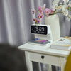 Image of Creative 3 In 1 Bedside Lamp Wireless Charging LCD Screen Alarm Clock  Wireless Phone Charger