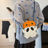 Image of Halloween Shouder Bags Creative 3D Cartoon Pumpkin Ghost Design Cute Bags Women Cell Phone Purses Novelty Personalized Candy Crossbody Bags